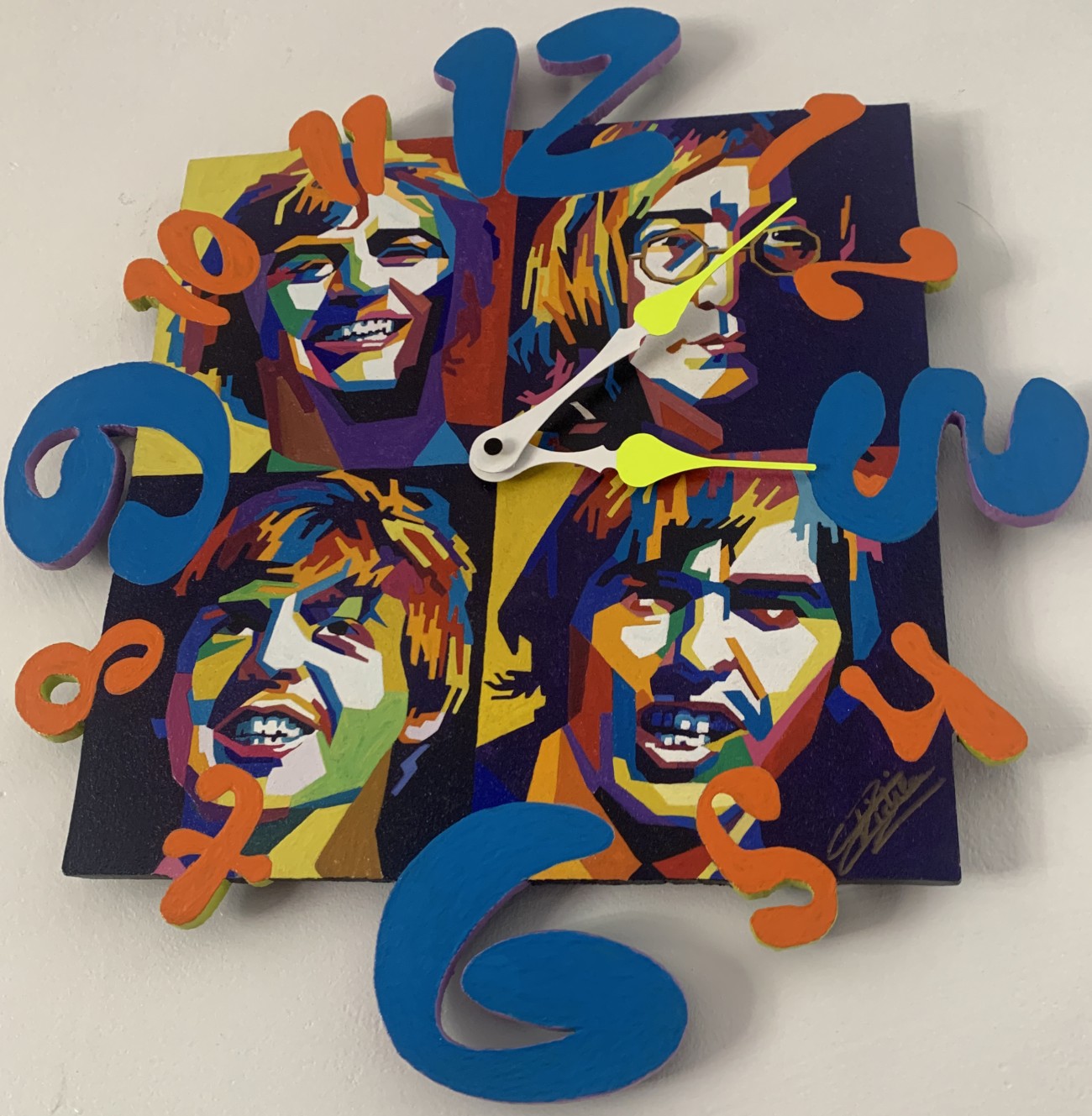 peinture The Beatles Pendule