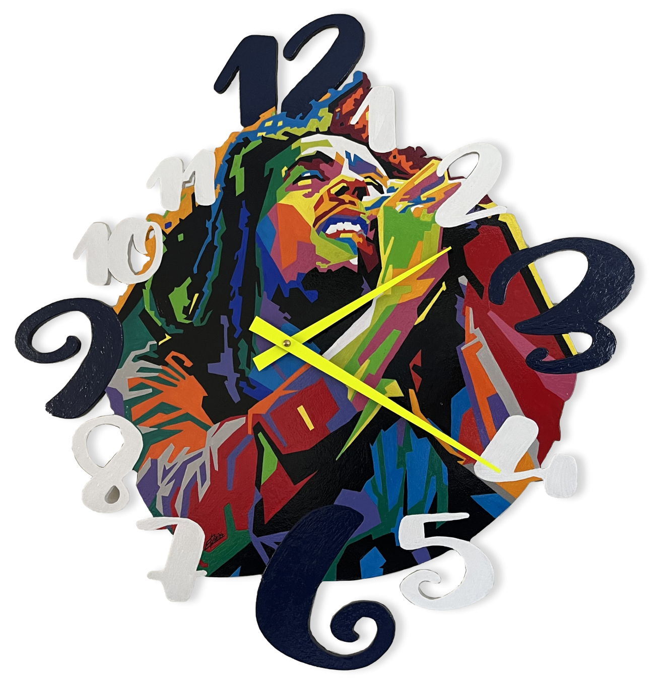 peinture Bob Marley&nbsp;pendule